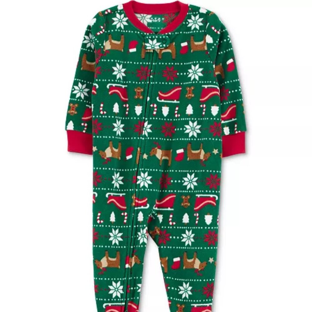 Baby Carter's Fair Isle One-Piece Footed Pajamas/NWT/12 month
